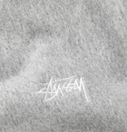 Stüssy - Logo-Embroidered Fleece-Back Cotton-Jersey Hoodie - Gray