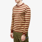 Human Made Men's Long Sleeve Striped T-Shirt in Brown