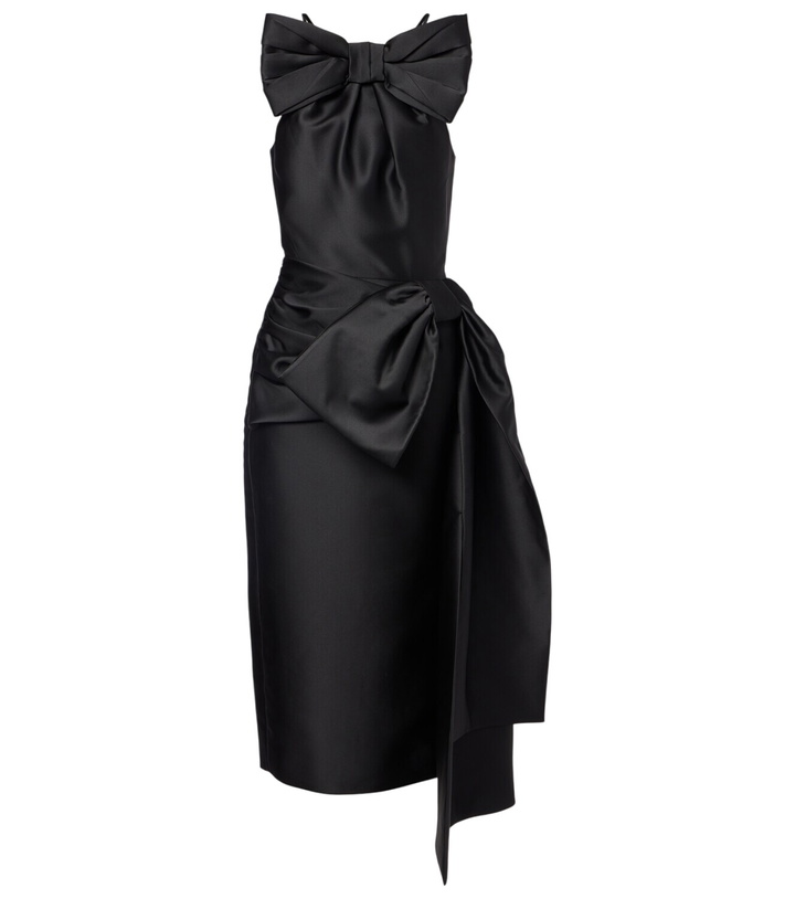 Photo: Shushu/Tong Bow-detail wool and silk-blend midi dress