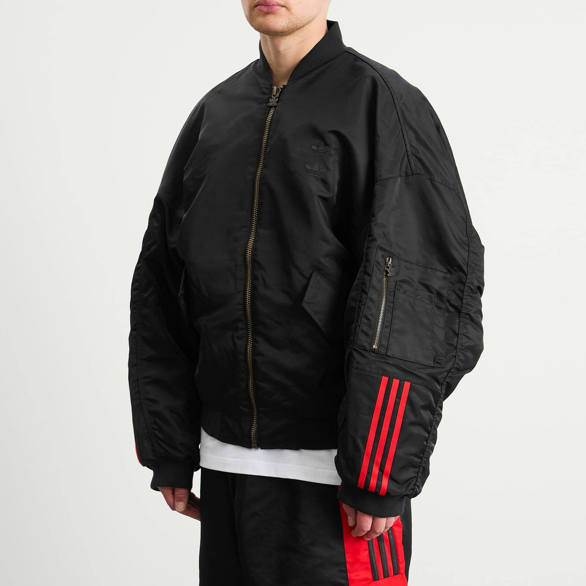 Adidas x Willy Chavarria Satin Bomber Jacket in Black adidas