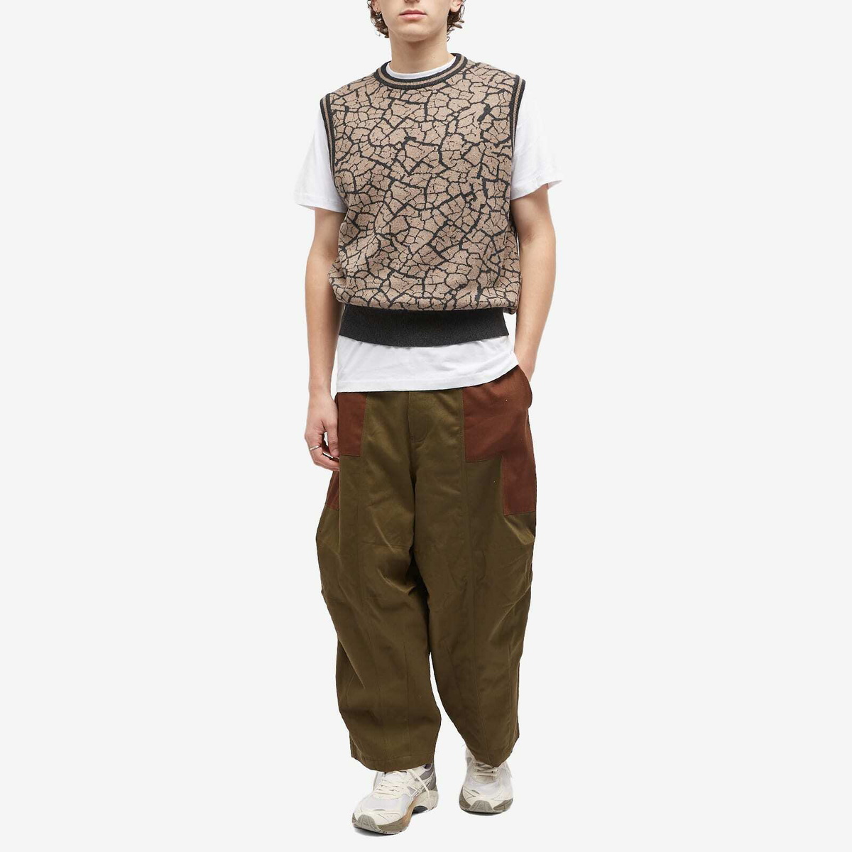 P.A.M. Men's Mudcrack Knitted Vest in Taupe