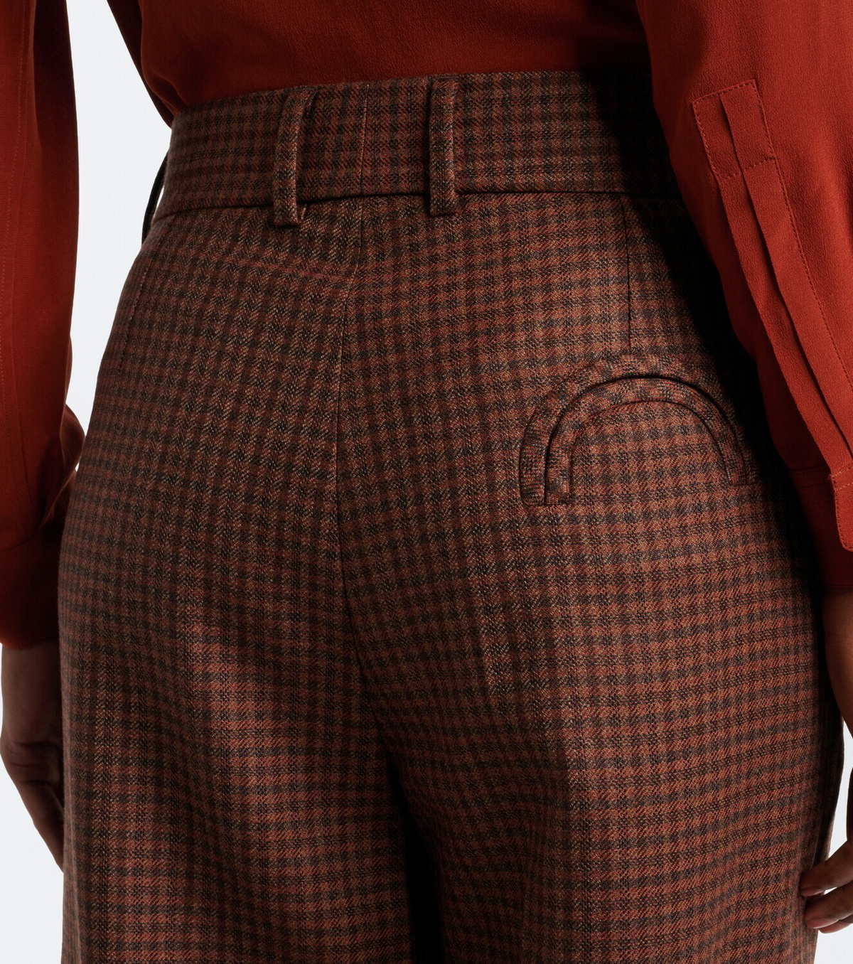 Blazé Milano Fox checked virgin wool straight pants