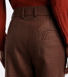 Blazé Milano Fox checked virgin wool straight pants