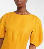 Gabriela Hearst Ranya puff-sleeve linen twill maxi dress