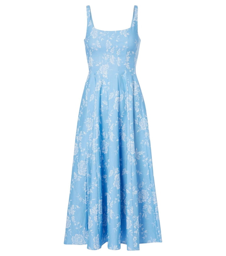 Photo: Staud Wells floral pleated corset dress