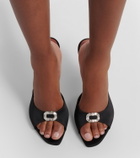 Amina Muaddi Camelia embellished satin mules