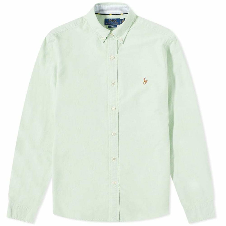 Photo: Polo Ralph Lauren Men's Slim Fit Button Down Oxford Shirt in Oasis Green