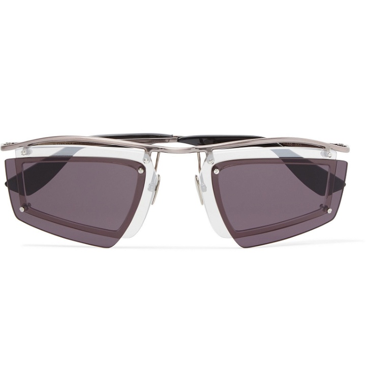 Photo: Acne Studios - Antoine Layered Aviator-Style Silver-Tone Sunglasses - Silver