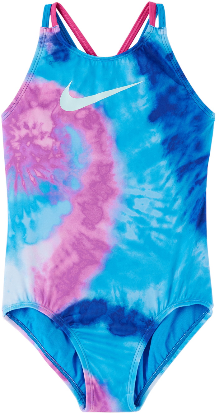 Nike Kids Blue TieDye OnePiece Swimsuit Nike