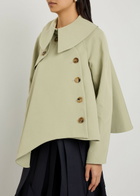 A.W.A.K.E Mode Asymmetric Gabardine Trench Jacket Khaki