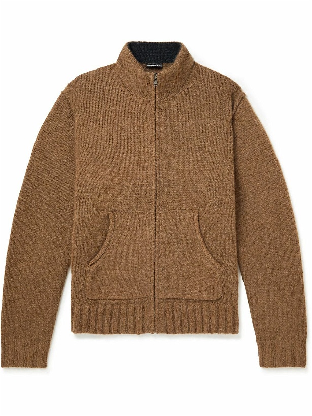 Photo: James Perse - Knitted Zip-Up Cardigan - Brown