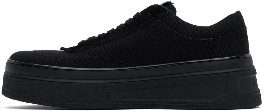 Jil Sander Black Canvas Low Sneakers