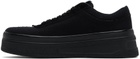 Jil Sander Black Canvas Low Sneakers