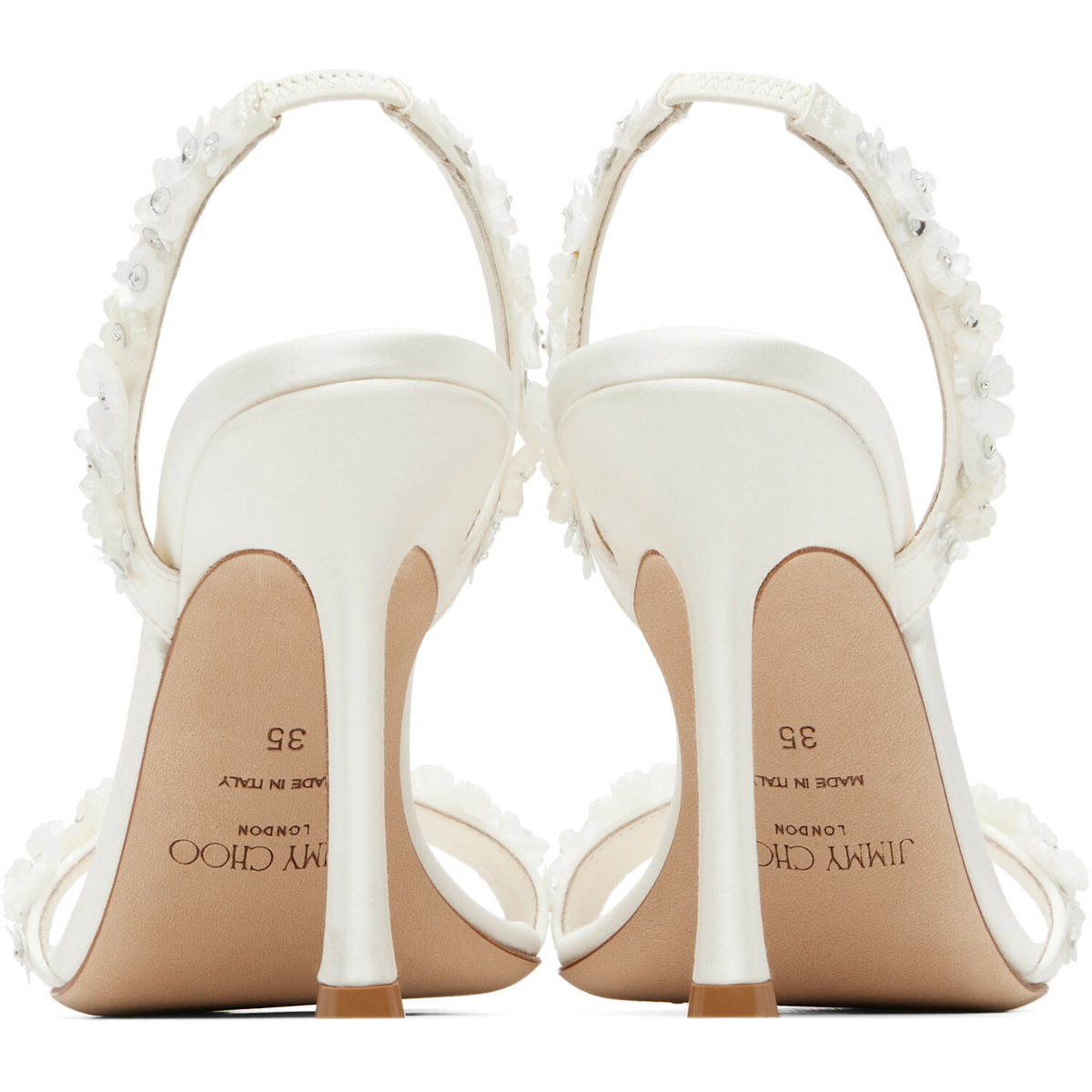 Jimmy Choo White Jenn 100 Bridal Heeled Sandals