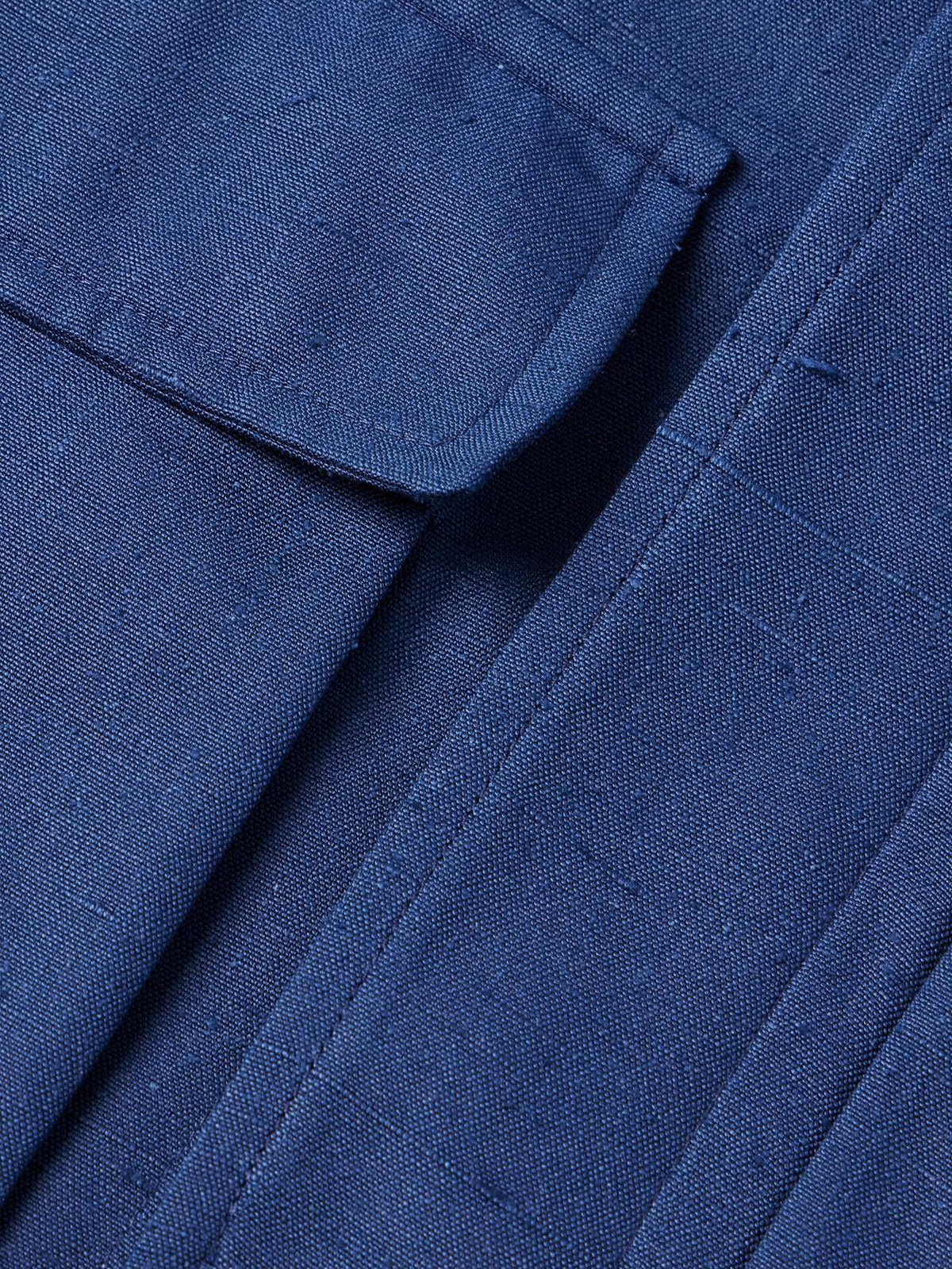 UMIT BENAN B - Explorer Slub Linen Shirt Jacket - Blue