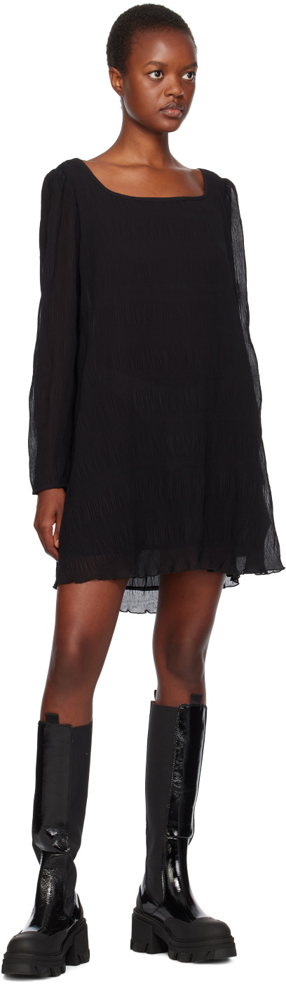 ganni pleated mini dress Ganni Textured Cloqu Pleated Mini Dress HIVE