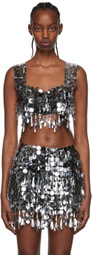 Paco Rabanne Silver Graphic Tank Top