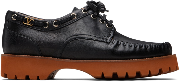 Photo: Valentino Garavani Black Lug Sole Boat Shoes