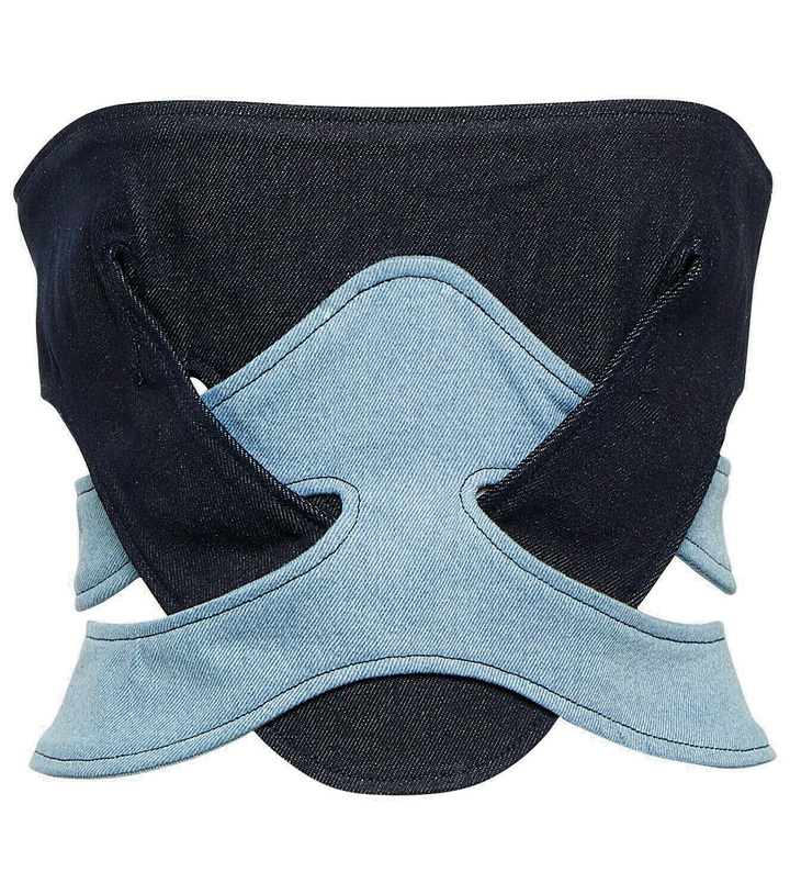 Photo: Dion Lee Strapless denim corset top