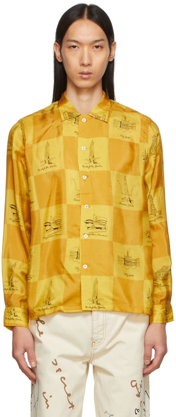 Photo: Bode Yellow Landmark Checker Shirt