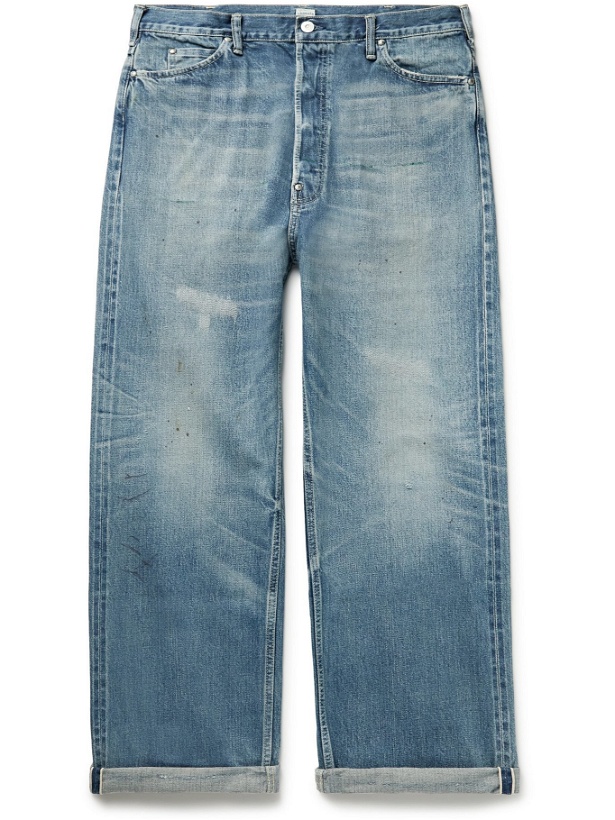 Photo: CHIMALA - Distressed Selvedge Denim Jeans - Blue - 30