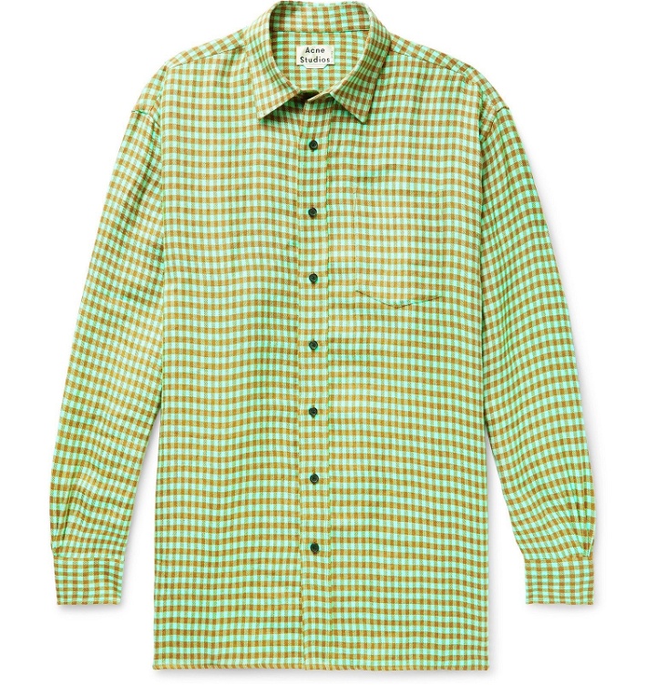 Photo: Acne Studios - Atlent Oversized Gingham Linen Shirt - Green