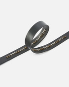Pinko Leather Belt With Studded Birds Buckle Black Antique Gold