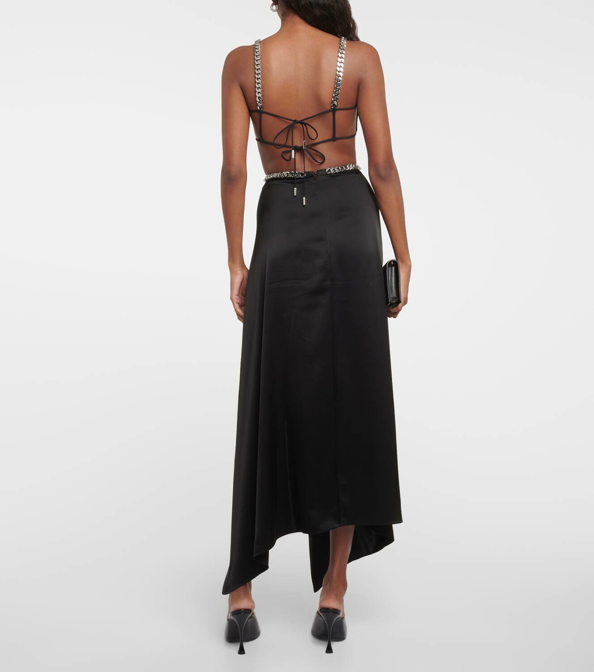 David Koma Crystal-embellished midi skirt