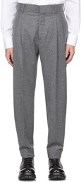 Alexander McQueen Grey Flannel Tailored Peg Trousers