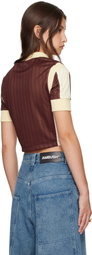 AMBUSH Brown Striped Jersey Rib T-shirt