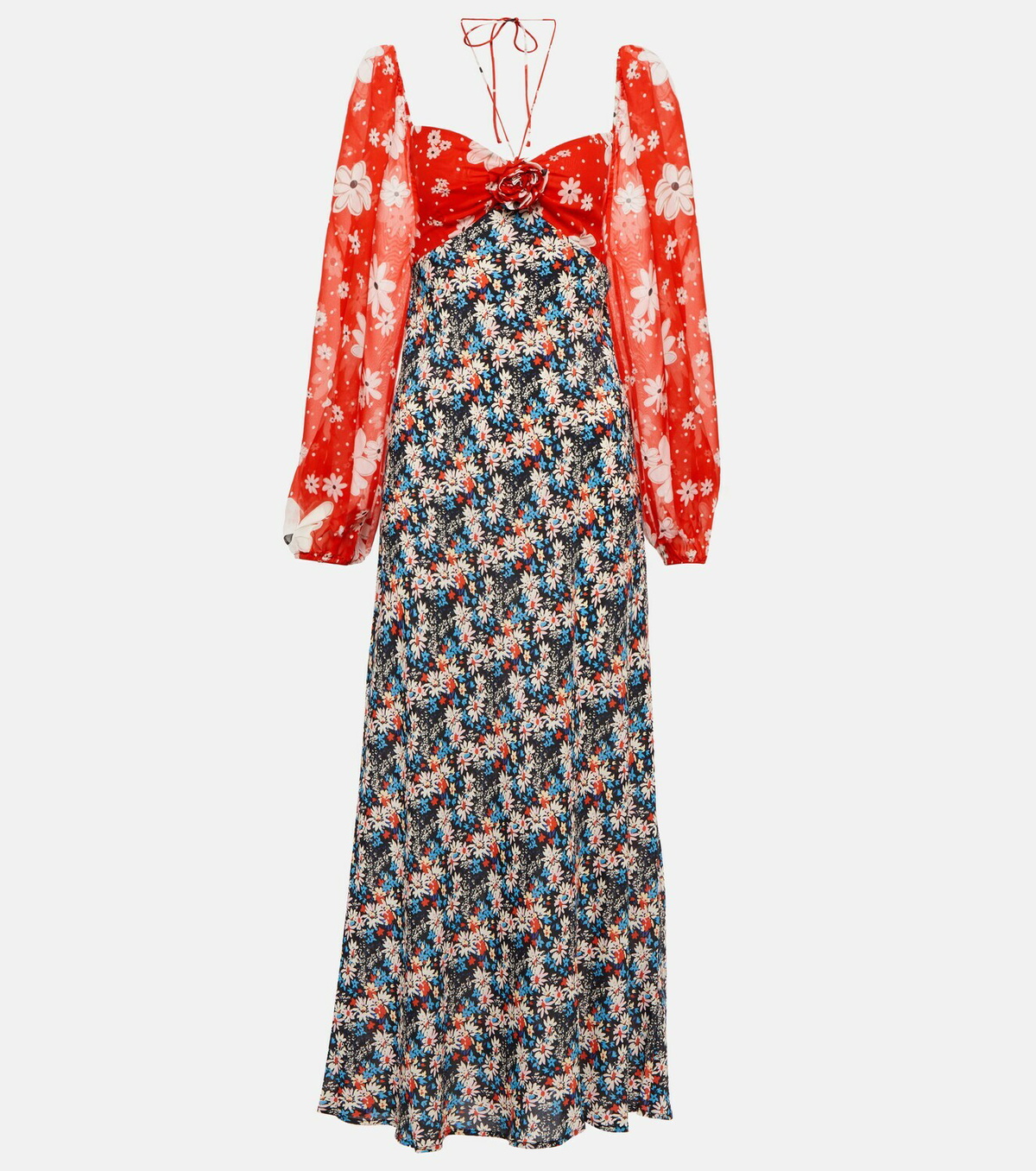 RIXO リキソー ブランド ワンピース Evie floral silk 1084109 Rixo Evie floral ruffled maxi dress Rixo