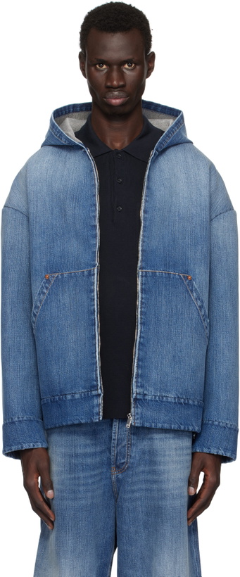Photo: Valentino Blue Oversized Denim Hoodie