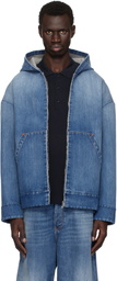 Valentino Blue Oversized Denim Hoodie