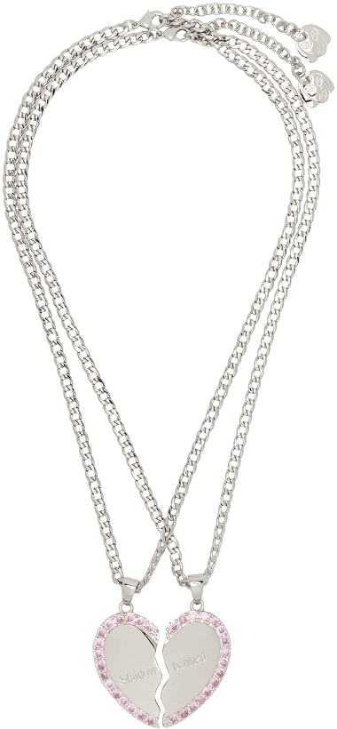 Photo: I'm Sorry by Petra Collins SSENSE Exclusive Silver & Pink JIWINAIA Edition Split Necklace