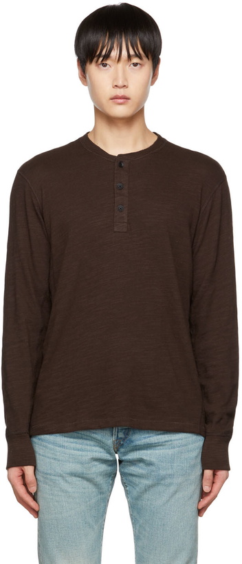 Photo: rag & bone Brown Classic Flame Henley