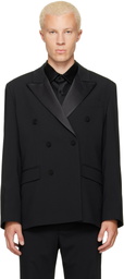 Ernest W. Baker Black Six Button Double Breasted Blazer