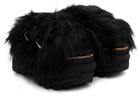sacai Black Faux-Fur Sandals