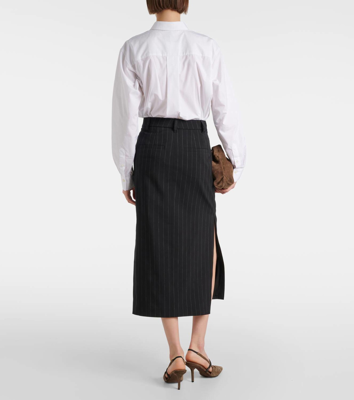 Jupe Midi Brunello Cucinelli En Laine Et Cachemire - Coupe A-line, Taille XS, Neuve Avec étiquette (NWT)