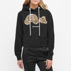 Palm Angels Women's Leopard Bear Hoodie in Black/Brown