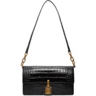 Balenciaga Black Croc Medium Lock Bag