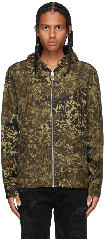 Photo: Givenchy Black & Khaki Logo Graphic Jacket