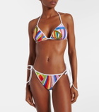 Pucci Printed triangle bikini top