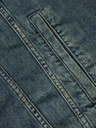 Balenciaga - Plush-Trimmed Hooded Denim Jacket - Blue