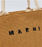 Marni Logo-embroidered raffia tote