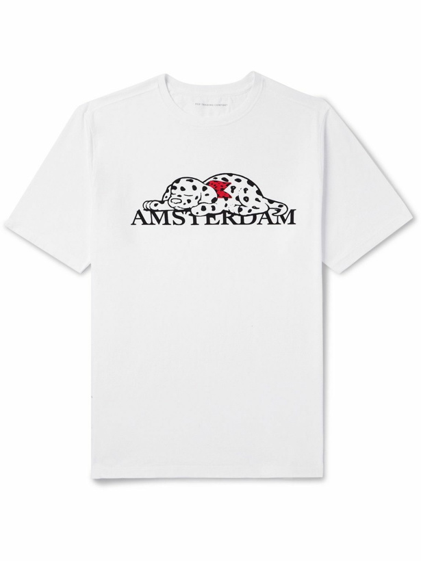 Photo: Pop Trading Company - Pup Amsterdam Printed Cotton-Jersey T-Shirt - White