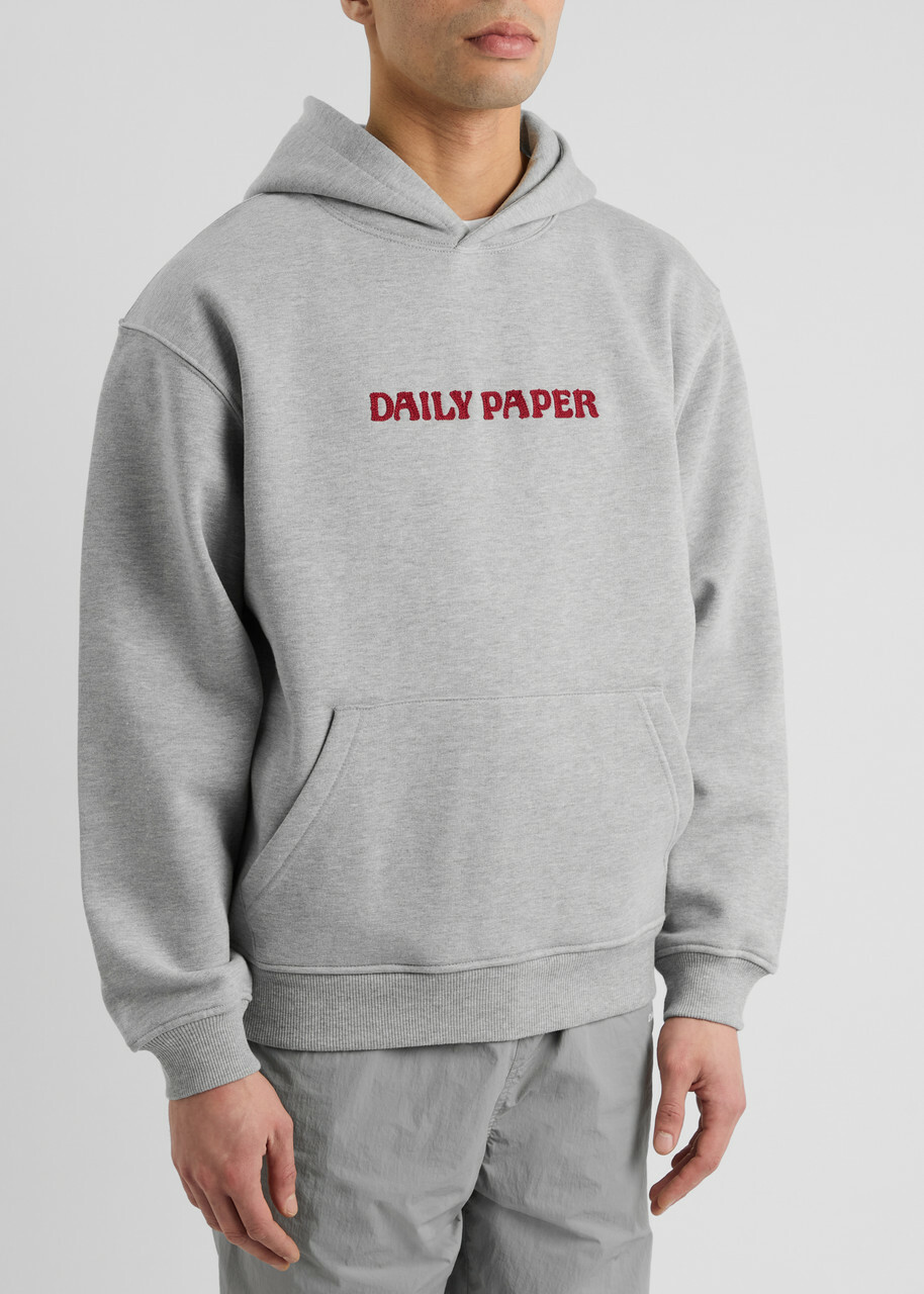 Daily Paper Logo Hooded Jersey Sweatshirt Grey