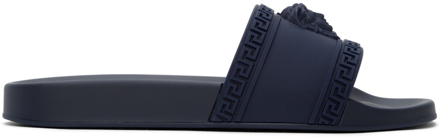 Versace Navy Palazzo Pool Slides