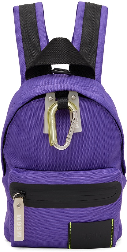 Photo: MSGM Purple Mini Canvas Backpack