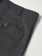 Canali - Slim-Fit Brushed Wool-Twill Trousers - Gray