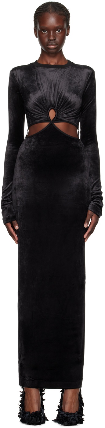 Photo: Nensi Dojaka Black Keyhole Midi Dress